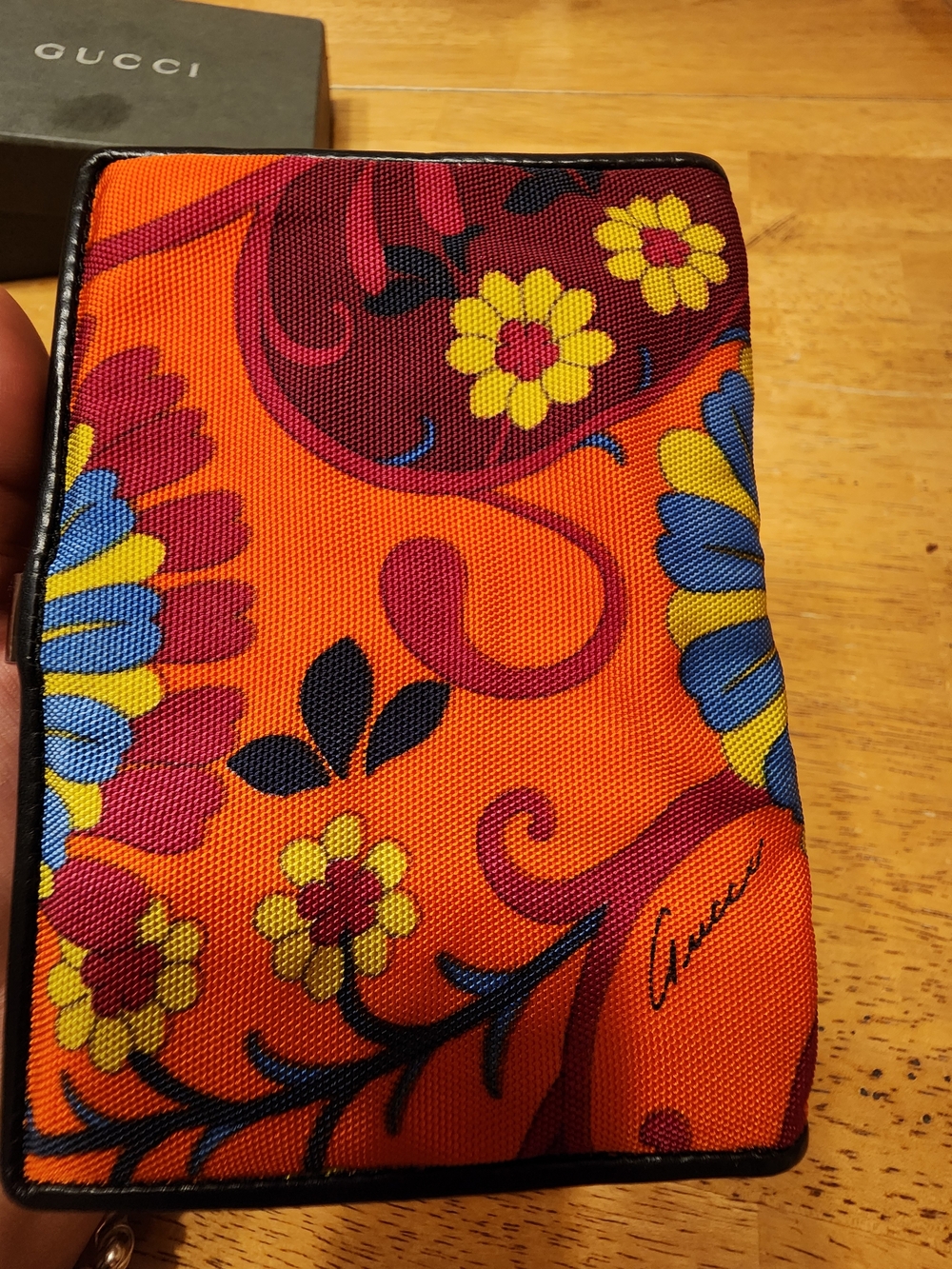 rare vintage Gucci canvas bifold accessory, Agenda Address Book With Pen - Picture 5 of 16
